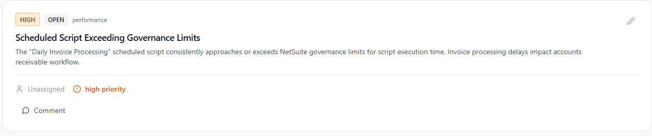 NetSuite Health Check Details